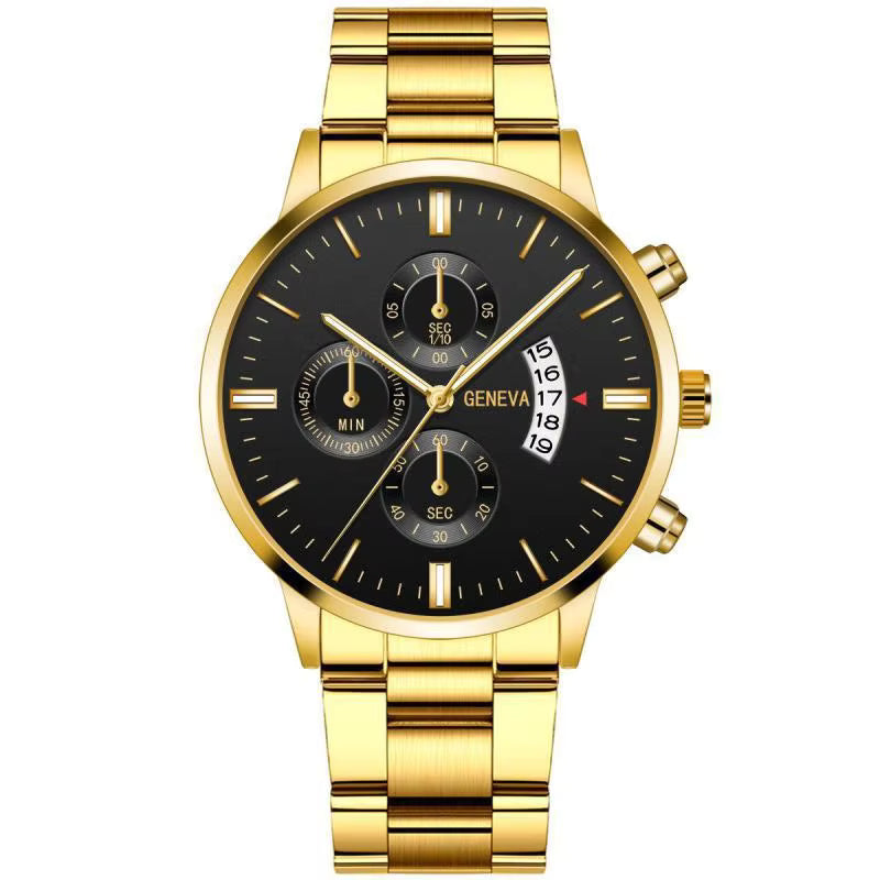 Luxury Stainless Steel Men Calendar Quartz Watch Fashion Mens Business Watches for Man Clock Reloj Hombre